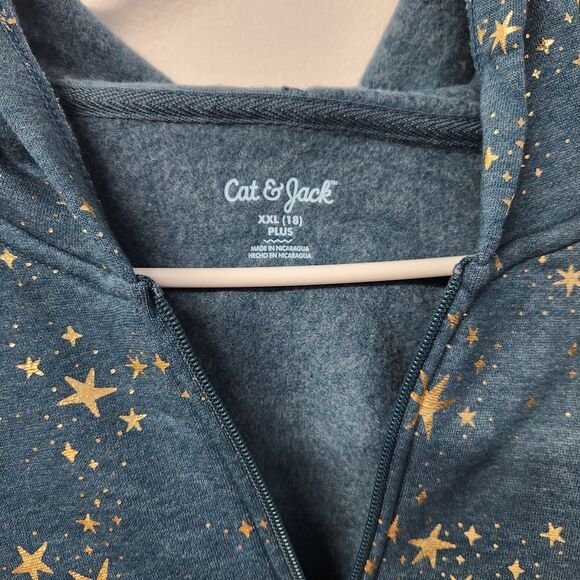 Girls' Printed Zip-Up Fleece Hoodie by Cat & Jack XXL (18) Plus - Picture 2 of 8
